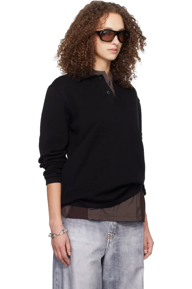 Stone Island Black 5100024 Micro Stitch Soft Organic Cotton Polo, photo 2 of 5 from SSENSE