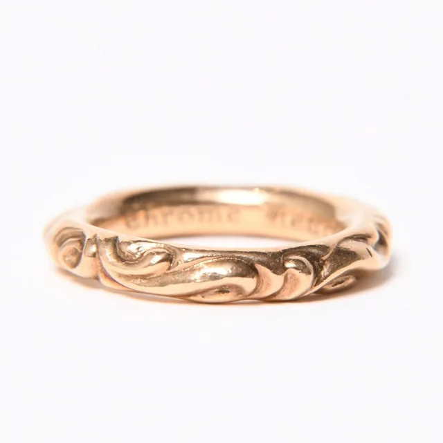 Chrome Hearts Scroll Band Ring 22k Stamp Gold in Gold from The Reluxe