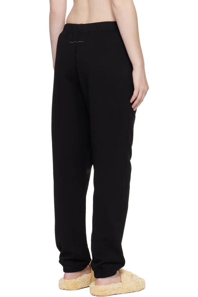 MM6 Maison Margiela Black Unbrushed Cotton Sweatpants, photo 3 of 4 from SSENSE