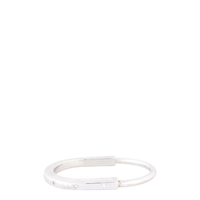 Tiffany & Co. Lock Diamond Accents 18k White Gold Bangle in White from Luxe.It.Fwd