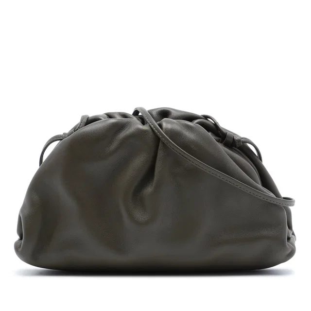 Brown Bottega Veneta Lambskin The Mini Pouch Crossbody in Brown Lambskin from Designer Revival