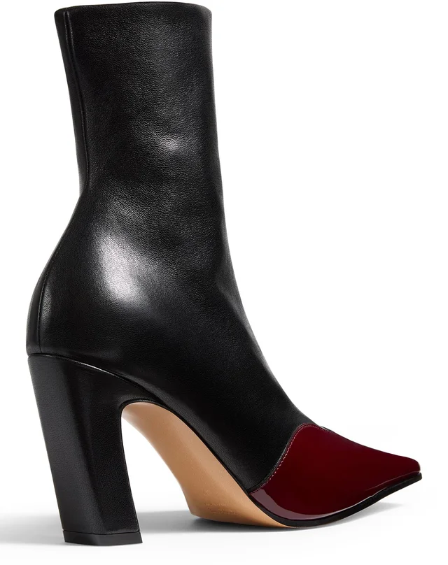 KHAITE Nevada stretch ankle boots in Black Nappa with soft patent calf (80% lambskin, 20% calfskin), photo 4 of 5 from 24S (US)