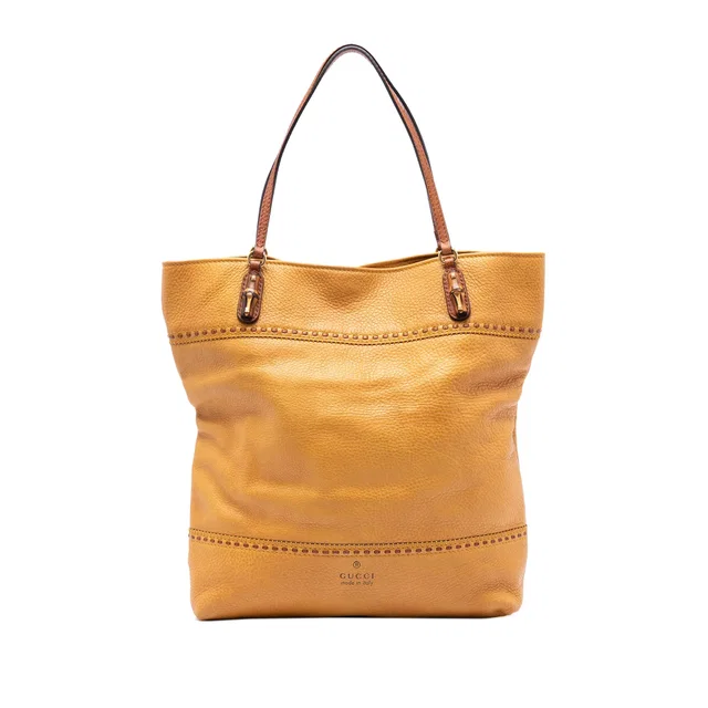 Brown Gucci Large Calfskin Laidback Crafty Tote in Brown Calfskin from Designer Revival