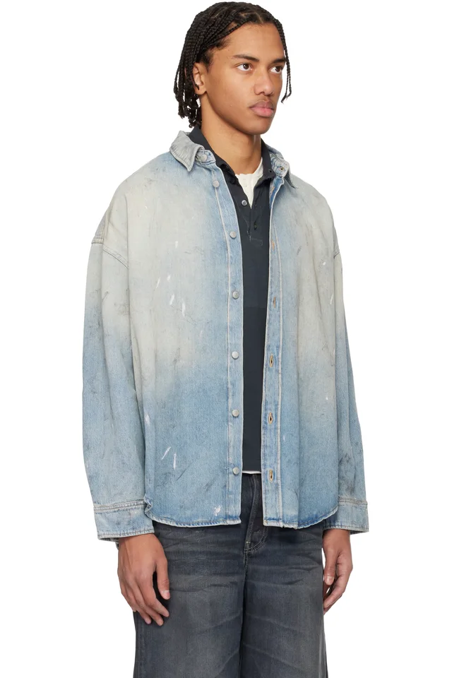 Acne Studios Blue Faded Denim Shirt, photo 2 of 4 from SSENSE