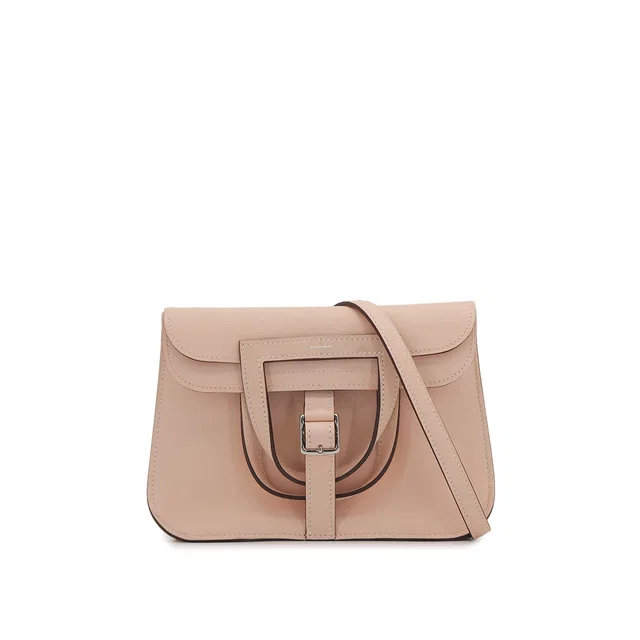 Hermès Halzan Mini Rose Eglantine Veau Swift Hand Shoulder Bag X Palladium Hardware in Pink Swift leather from Luxury Promise