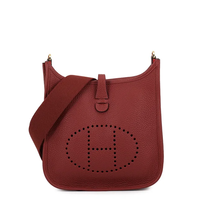 Hermès Evelyne3 Rouge H Taurillon Clemence Size 23 in Burgundy Clemence leather from GALLERY RARE