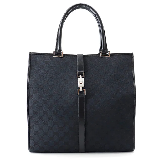 Gucci GG Canvas Jackie Tote Bag Black002・1064 Canvas Leather in Canvas from GALLERY RARE