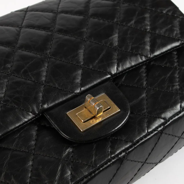 Chanel Aged Calfskin Medium Reissue 2.55 Bag in Black Calfskin from Labellov, photo 6 of 9