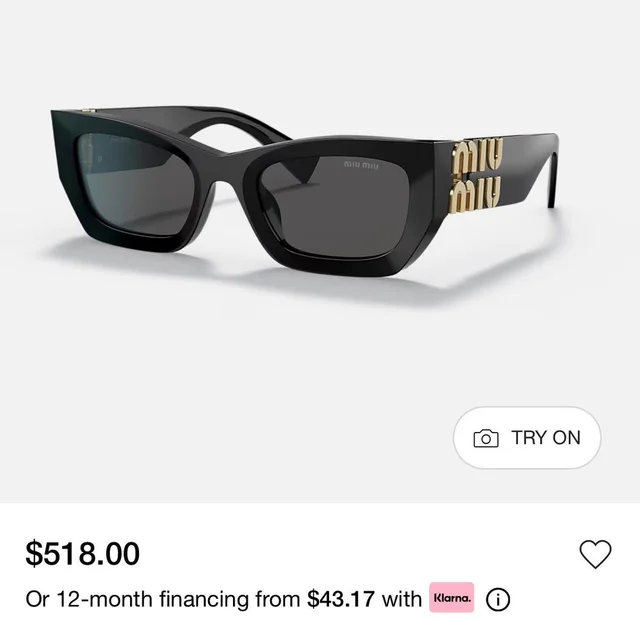 Miu Miu Women's Sunglasses - Black in black from Depop, photo 8 of 8