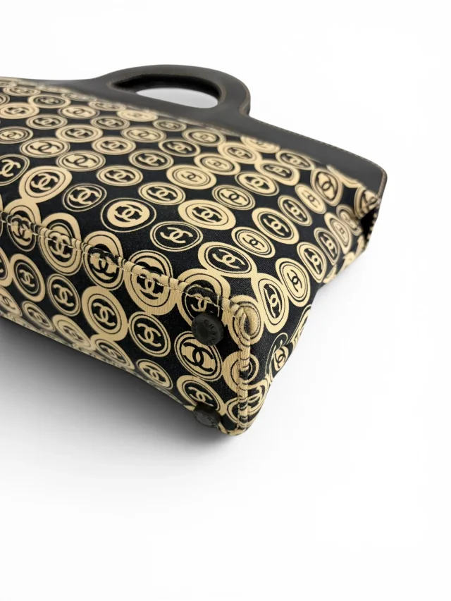 Chanel Vintage CC Motif Jersey Frame Bag in Leather from Season 2 Consign, photo 9 of 11
