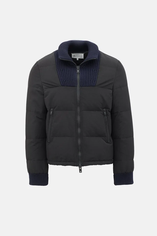 Maison Margiela Knit Panel Puffer Jacket in Wool from VSP Consignment