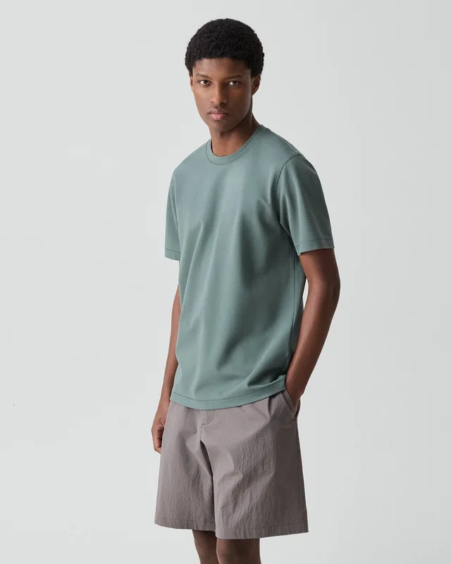 Theory Ryder Tee in Relay Jersey in LIGHT PINE GROVE 64% Viscose, 30% Polyamide, 6% Elastane, photo 2 of 12 from Theory