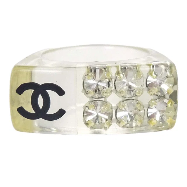 Chanel Ring Clear Acrylic #53 05P in Resin from AMORE Vintage Tokyo