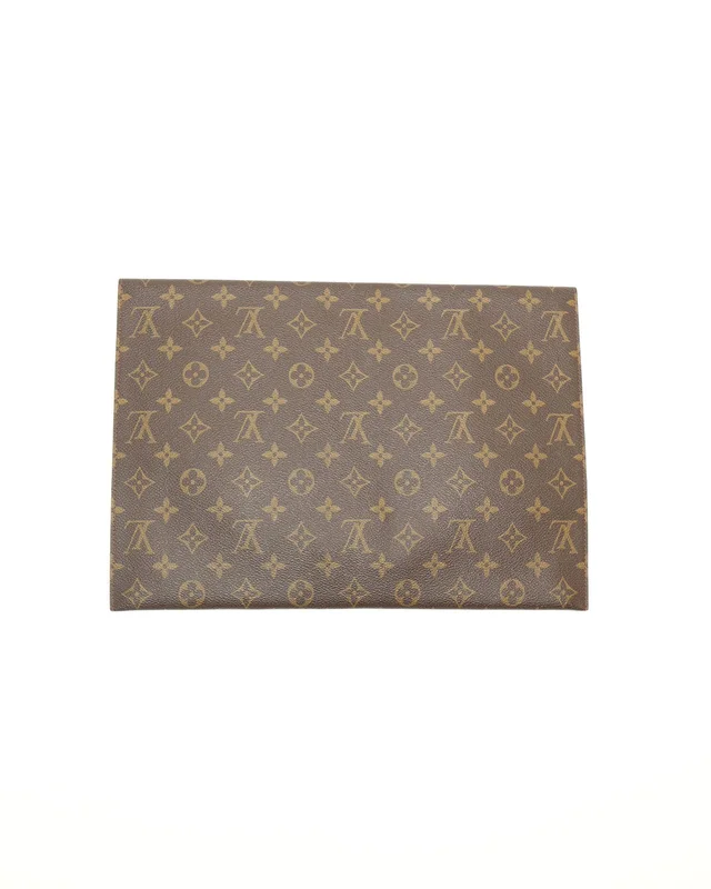 Louis Vuitton Monogram Poche Plate Envelope Clutch Bag in Coated canvas from A Retro Tale, photo 2 of 5