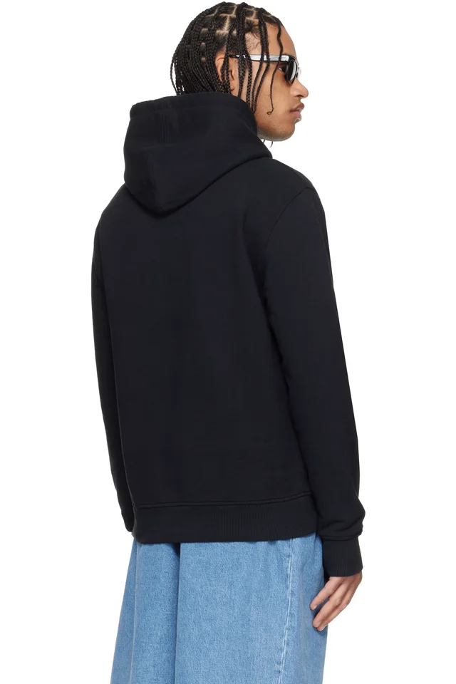AMI Paris Black Cotton Red Ami de Coeur Hoodie, photo 3 of 4 from SSENSE