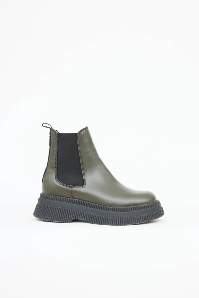 GANNI Creeper Chelsea Boot in Leather from VSP Consignment
