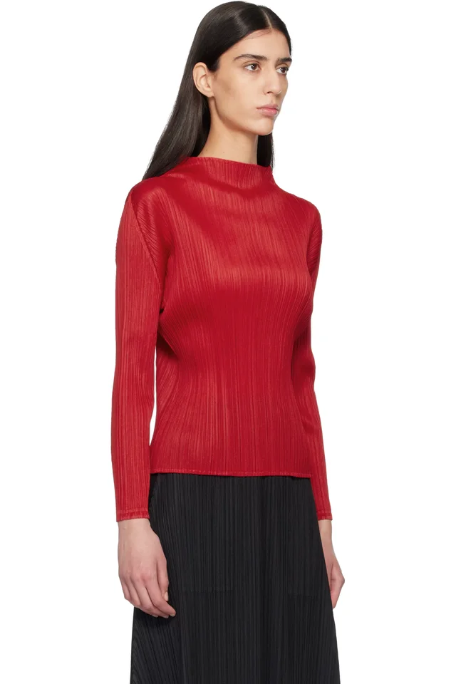 PLEATS PLEASE ISSEY MIYAKE Red Monthly Colors November Top, photo 2 of 4 from SSENSE