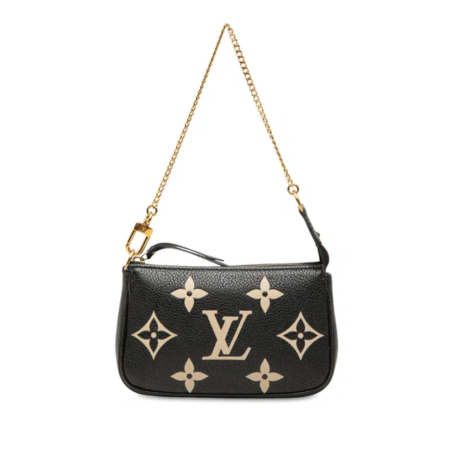 Black Louis Vuitton Bicolor Monogram Empreinte Mini Pochette Accessoires Handbag in Black Leather from Designer Revival