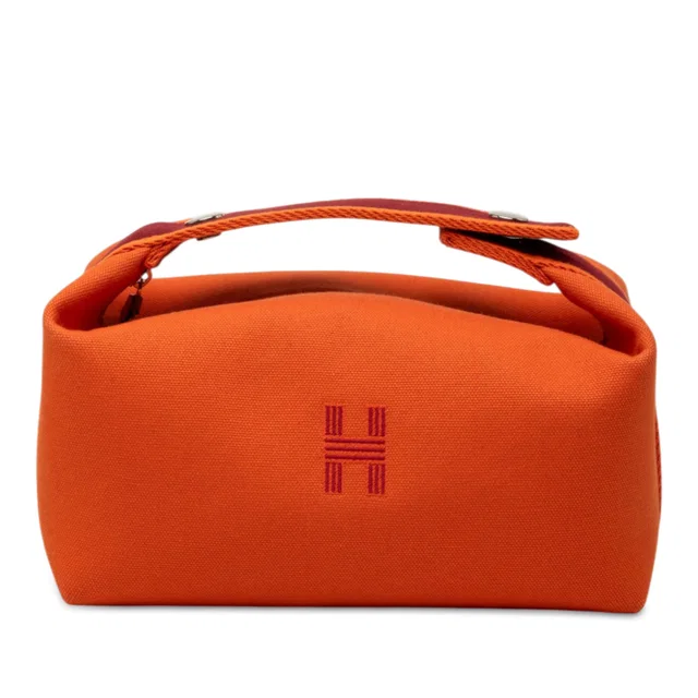 Orange Hermès Small Toile Bride A Brac Case Vanity Bag in Orange Canvas from Designer Revival