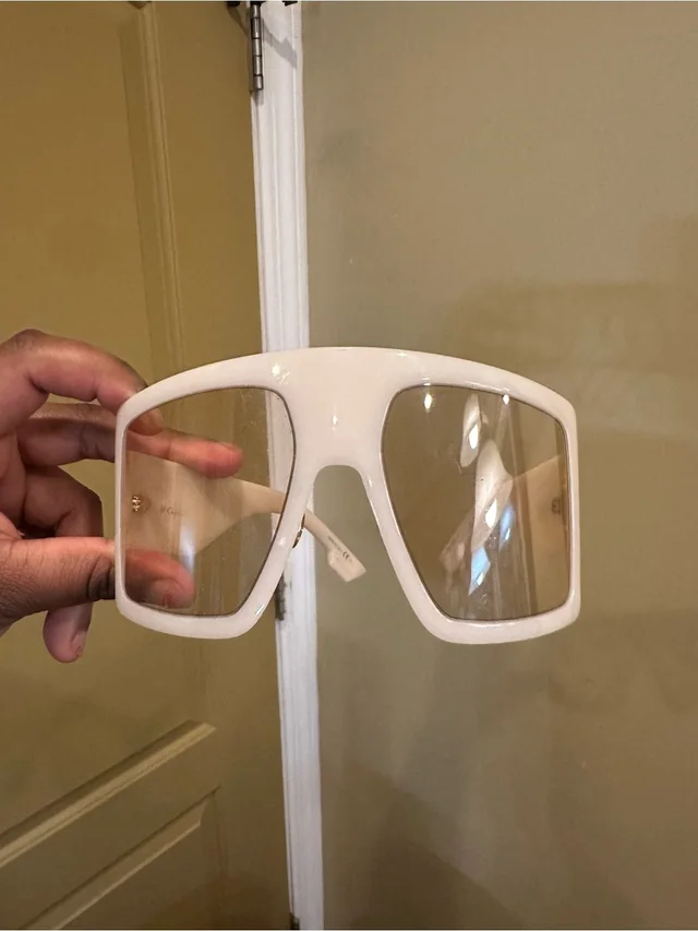 Dior Oversized White Shield Sunglasses in white from Poshmark