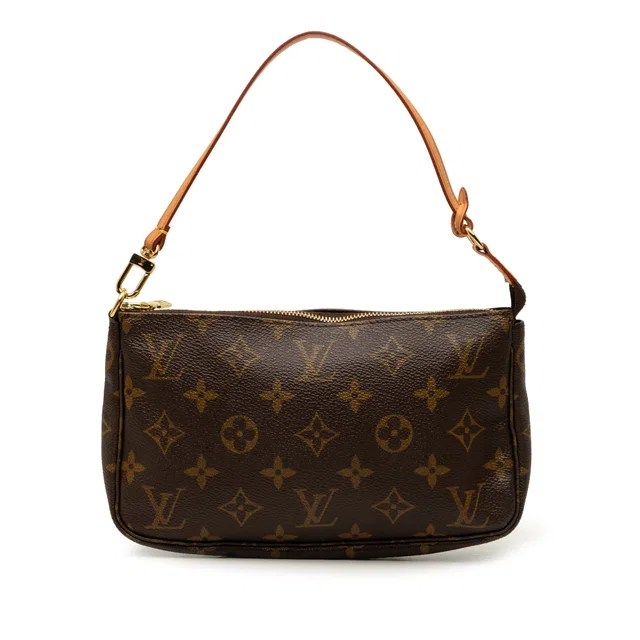 Brown Louis Vuitton Monogram Pochette Accessoires Shoulder Bag in Brown Coated canvas from Designer Revival