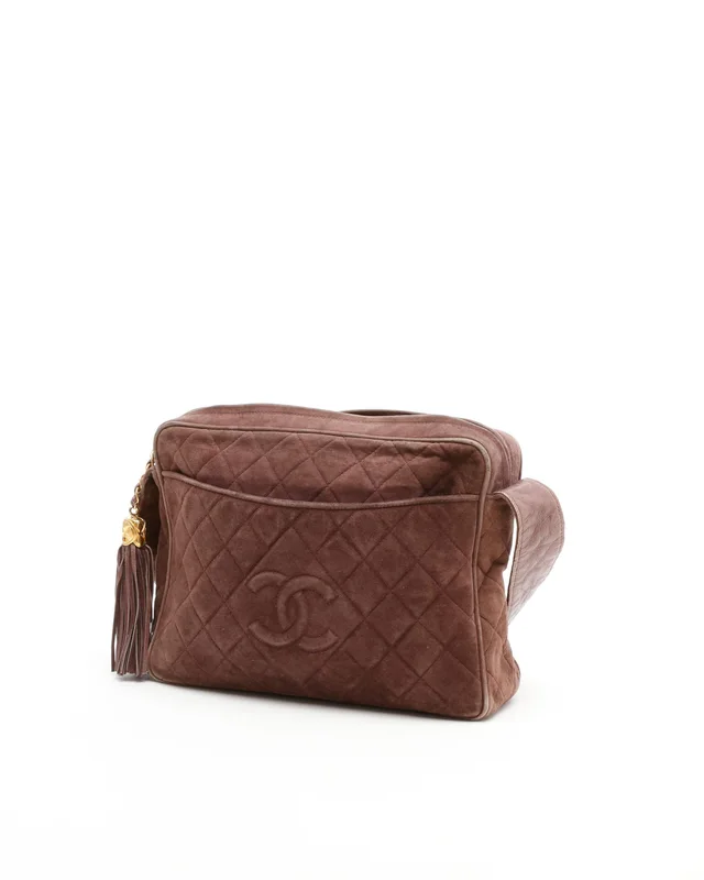 Chanel Large Quilted Suede Camera Bag in Suede from A Retro Tale, photo 2 of 13