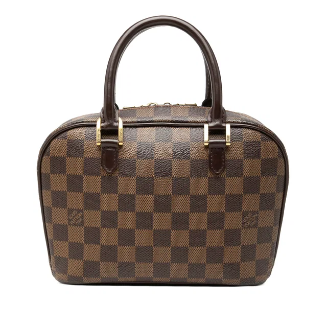 Brown Louis Vuitton Damier Ebene Mini Sarria Handbag in Brown Leather from Designer Revival