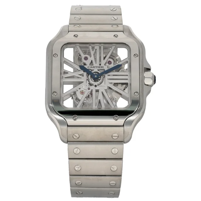 Santos De Cartier Skeleton WHSA0015 39.8mm Stainless Steel Watch from H&T