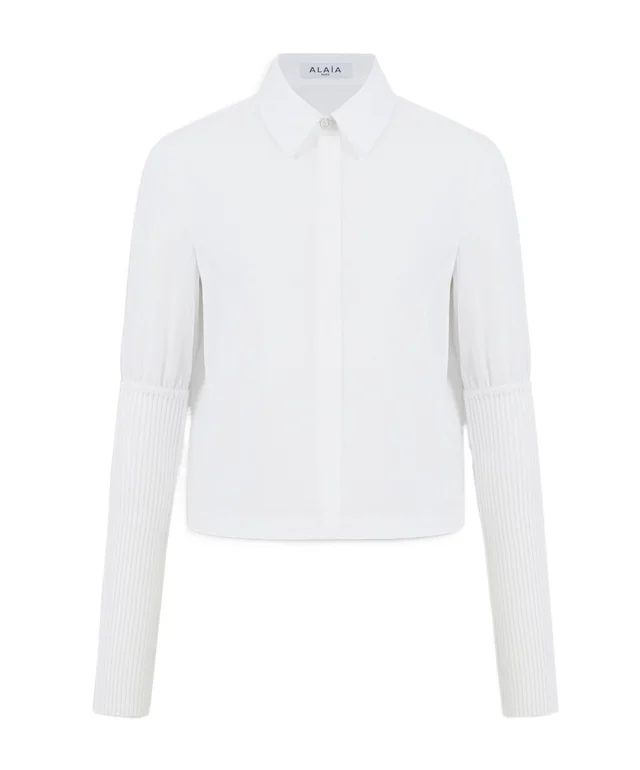 Alaïa Long-Sleeved Straight-Hem Poplin Shirt, image 1 of 1 from SENSER