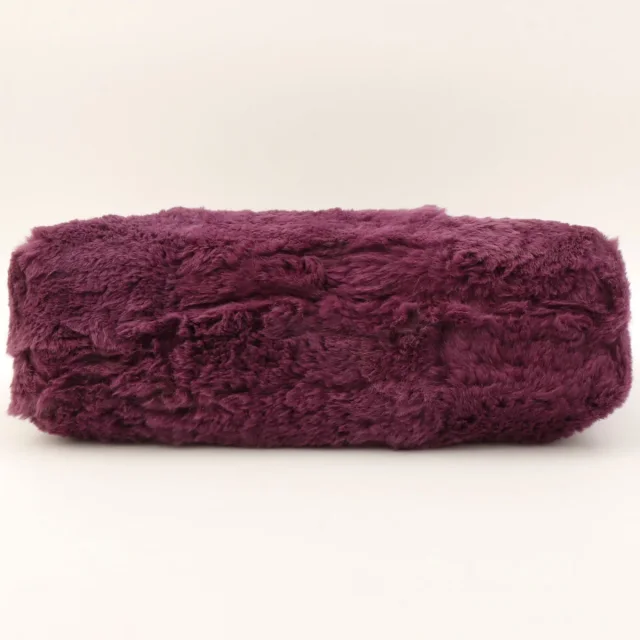 Circa 2000 Chanel Rabbit Fur CC Plate Chain Tote Bag Purple in Purple from VINTAGE QOO TOKYO, photo 12 of 14