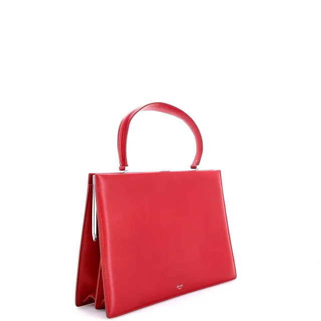 Celine Clasp Top Handle Bag Leather Medium in red Leather from Rebag, photo 3 of 7