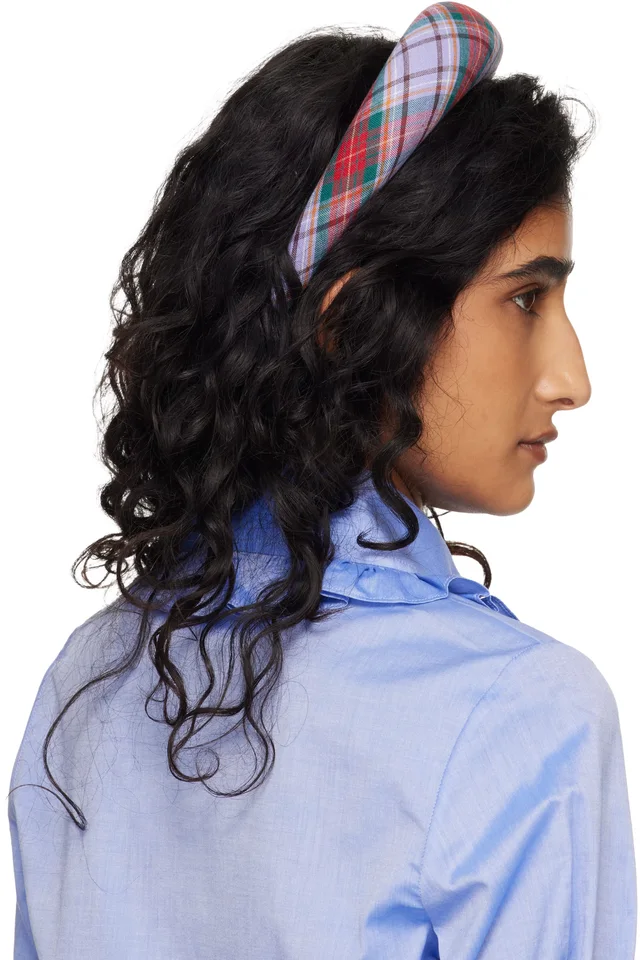 Vivienne Westwood Purple & Red Louth Tartan Large Headband, photo 3 of 3 from SSENSE