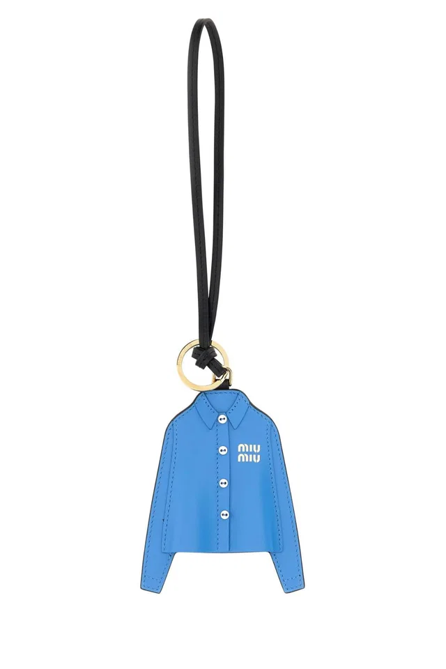 Miu Miu Aventure Key Case — Blue Vitello Keychains in Blue Leather from HEWI