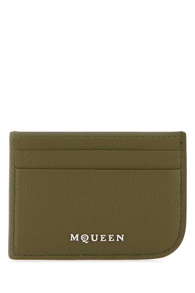 Alexander McQueen Card Case — Green Wallet in Green Leather from HEWI