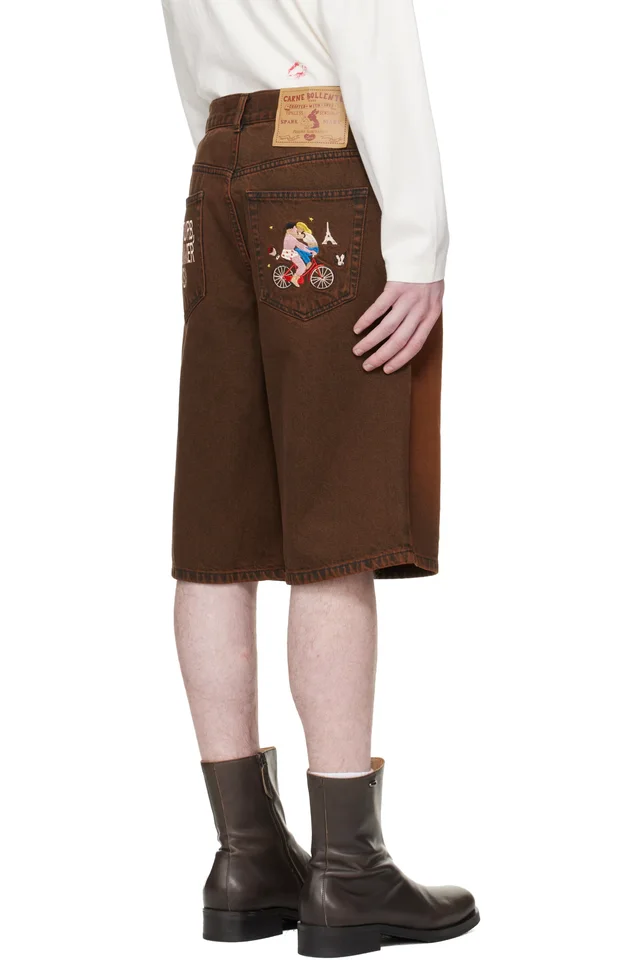Carne Bollente Brown 'Summer Fantasies' Denim Shorts, photo 3 of 4 from SSENSE