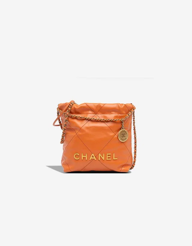 Chanel 22 Mini Calf Orange in Orange Calfskin from SACLÀB