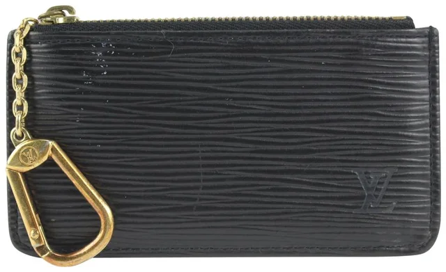 Louis Vuitton Black Epi Leather Noir Pochette Cles Key Pouch in Black Leather from Bagriculture