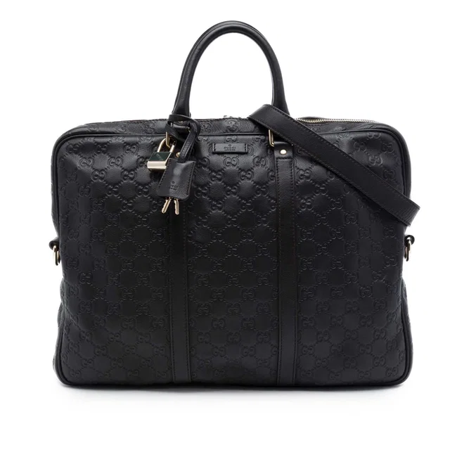 Brown Gucci Guccissima Business Bag in Brown Leather from Designer Revival