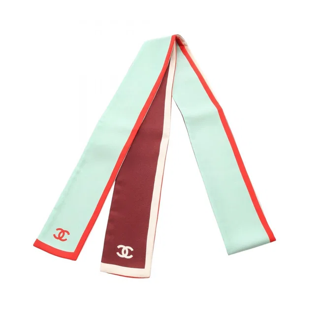 Chanel Scarf CC Logo Ribbon Silk in Silk from The Reluxe
