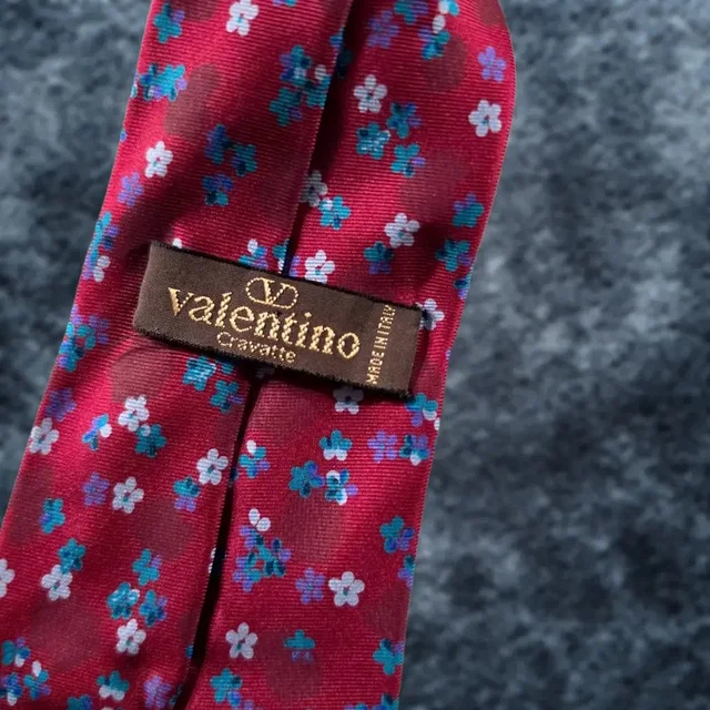 Valentino Garavani Cravatte Mens Tie Silk Burgundy Red Blue Floral Luxury Made In Italy in red Silk from Grailed
