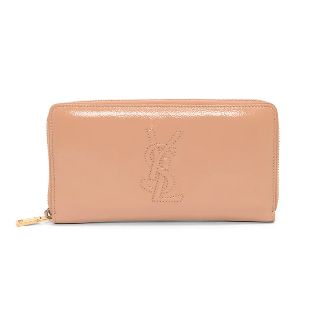 Saint Laurent Crinkled Patent Belle de Jour Wallet in Beige Patent leather from Blue Spinach