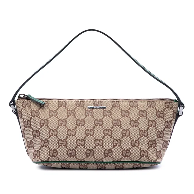 Green Gucci GG Canvas Boat Shoulder Bag in Green Canvas from Designer Revival