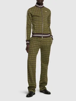 Wales Bonner Wide-leg trousers with geometric print in 98% Cotton, 2% Elastane, photo 2 of 5 from LUISAVIAROMA