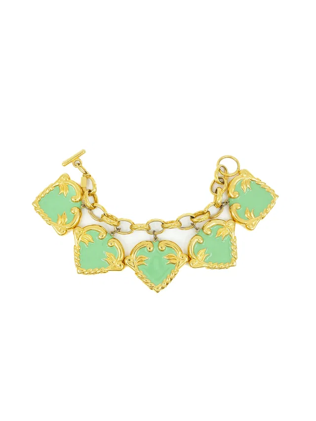 Escada Mint Enamel Charm Bracelet from Arcade Vintage