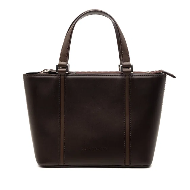 Brown Burberry Leather Handbag in Brown Leather from Designer Revival