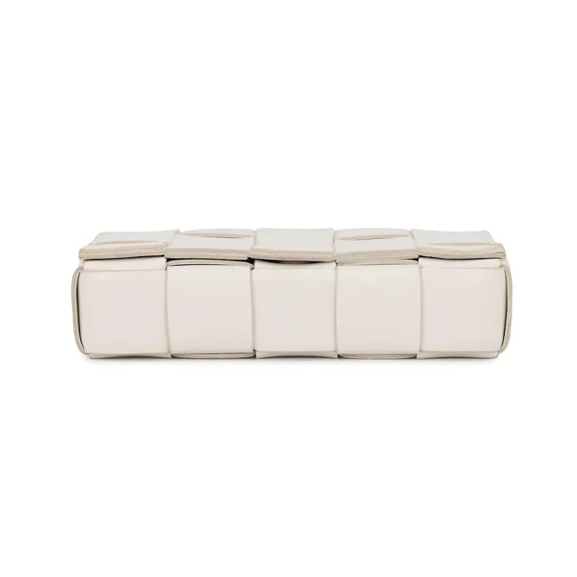 Bottega Veneta Cassette Maxi INTRECCIATO Shoulder Bag White730848VMAY19009 Lambskin Size Small in Lambskin from GALLERY RARE, photo 3 of 13