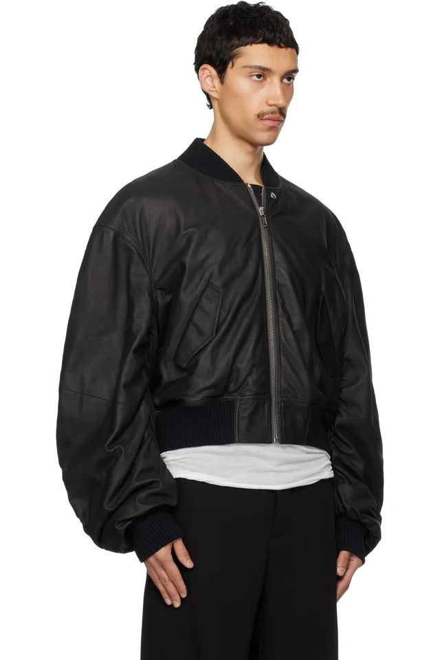 Rick Owens Black Temple Secchia Flight Jacket, photo 2 of 2 from SSENSE