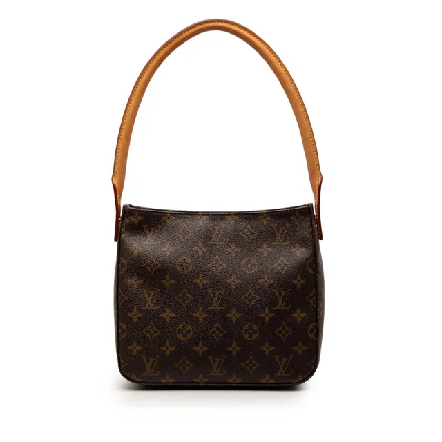 Brown Louis Vuitton Monogram Looping MM Shoulder Bag in Brown Coated canvas from Designer Revival