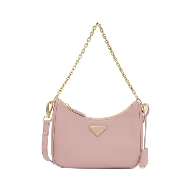 Prada Shoulder Bag Gold in Gold Saffiano leather from The Reluxe