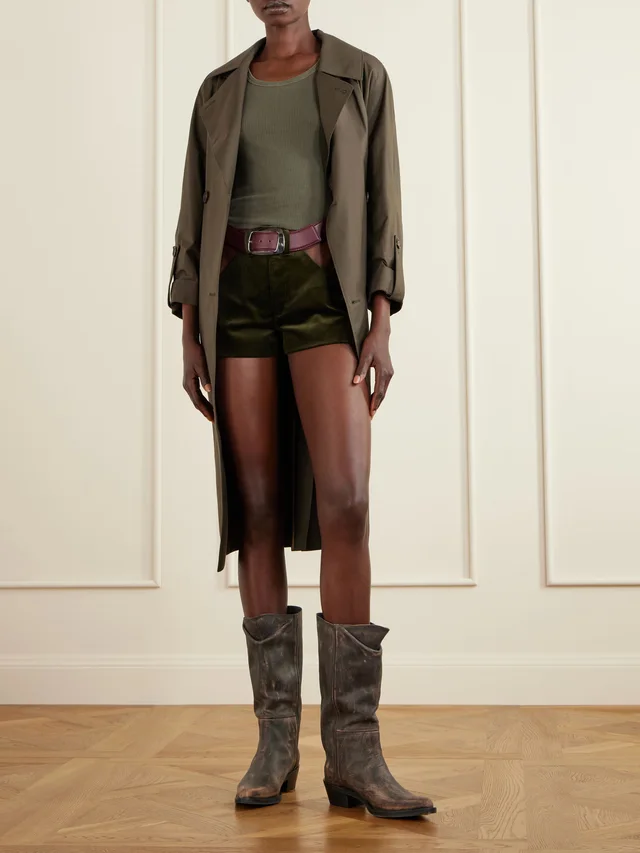 JEAN PAUL GAULTIER Cut-out cotton-corduroy shorts in Green, photo 2 of 2 from NET-A-PORTER (Canada)